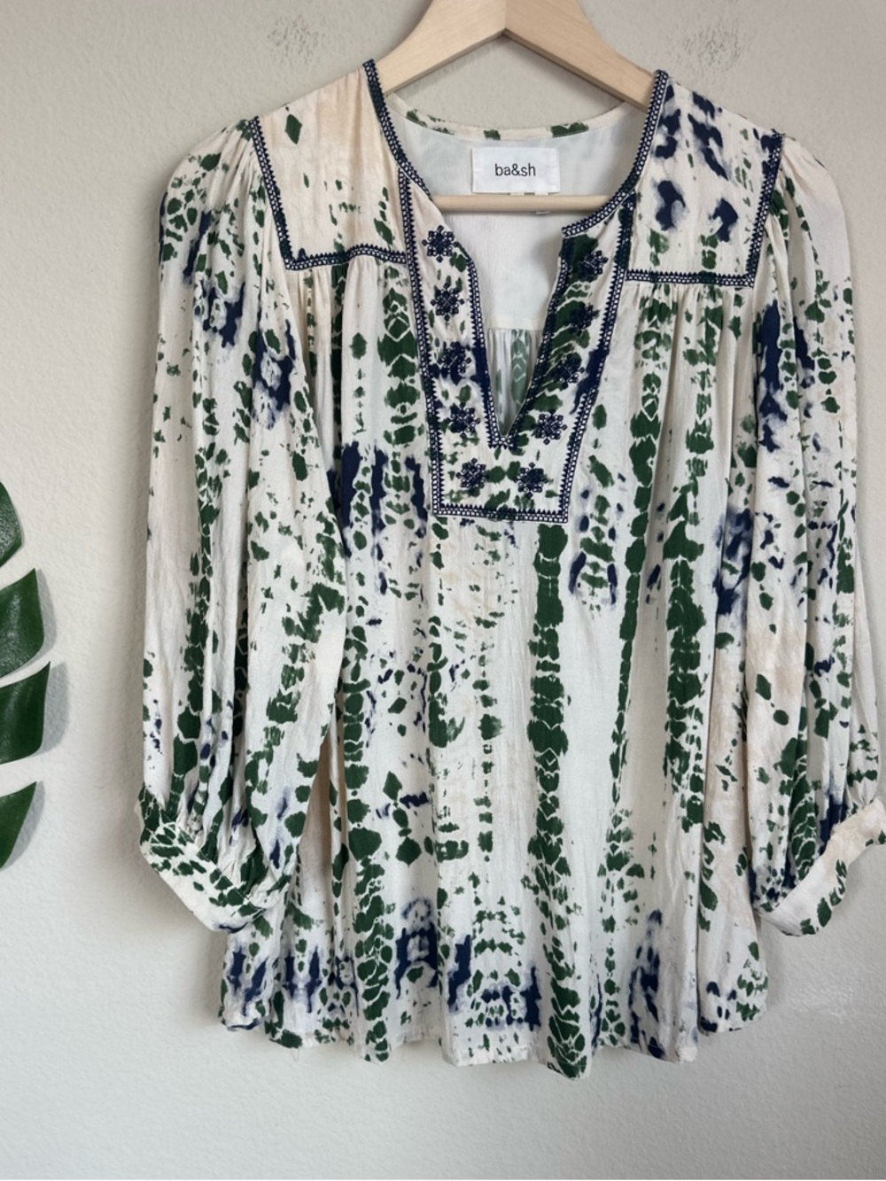 BA&SH Idris Abstract Tie Dye Print Blouse - Picture 8 of 16